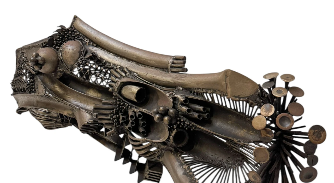 Brutalist Patinated Metal Abstract Sculpture by Frans de Boer Lichtveld, 1964